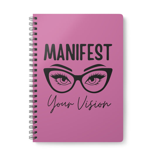 Manifest Your Vision Notebook, A5 Wirebound Journal for Goal Setting, Inspirational Gift, Mindfulness, Productivity, Self-Care