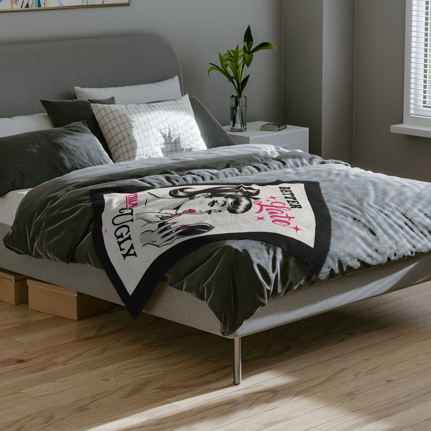 💄Better Late Than Ugly💄-Velveteen Microfiber Blanket