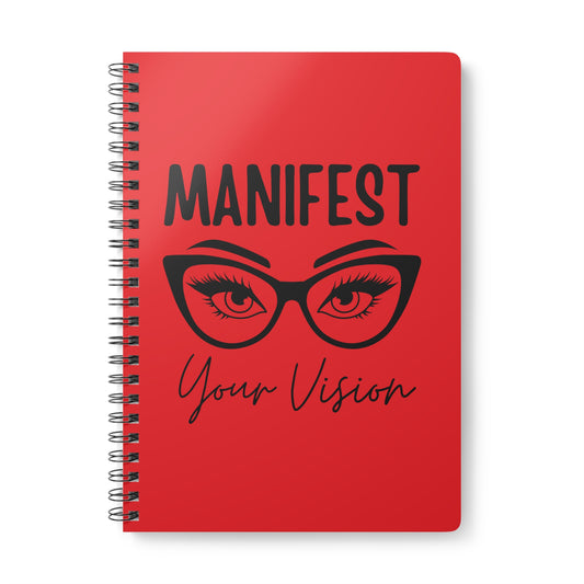 Manifest Your Vision Notebook, A5 Wirebound Journal for Goal Setting, Inspirational Gift, Mindfulness, Productivity, Self-Care