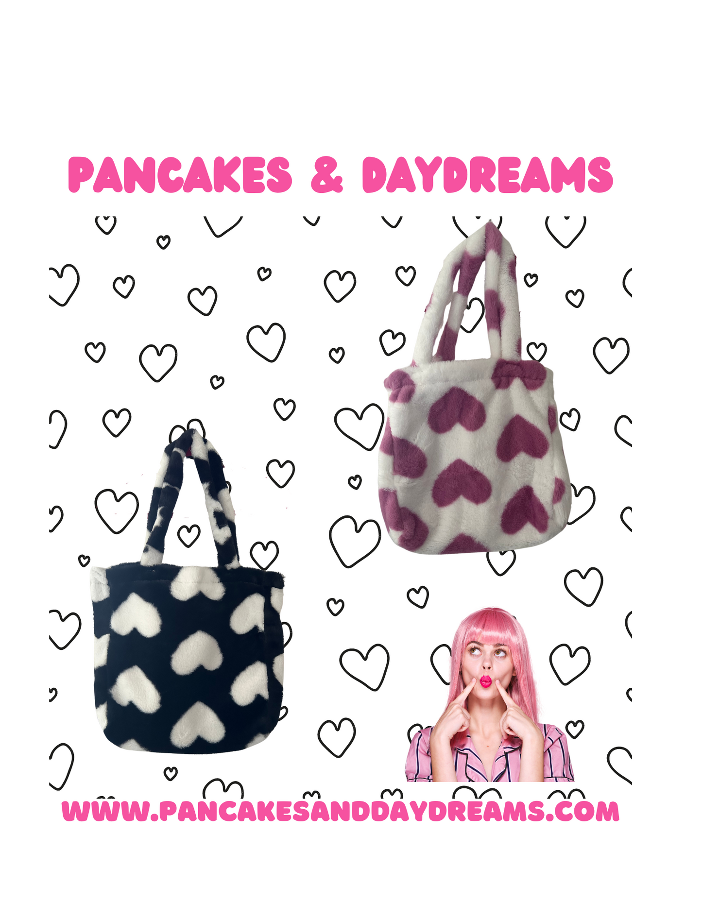 Hello Darling Plush Tote-Pink