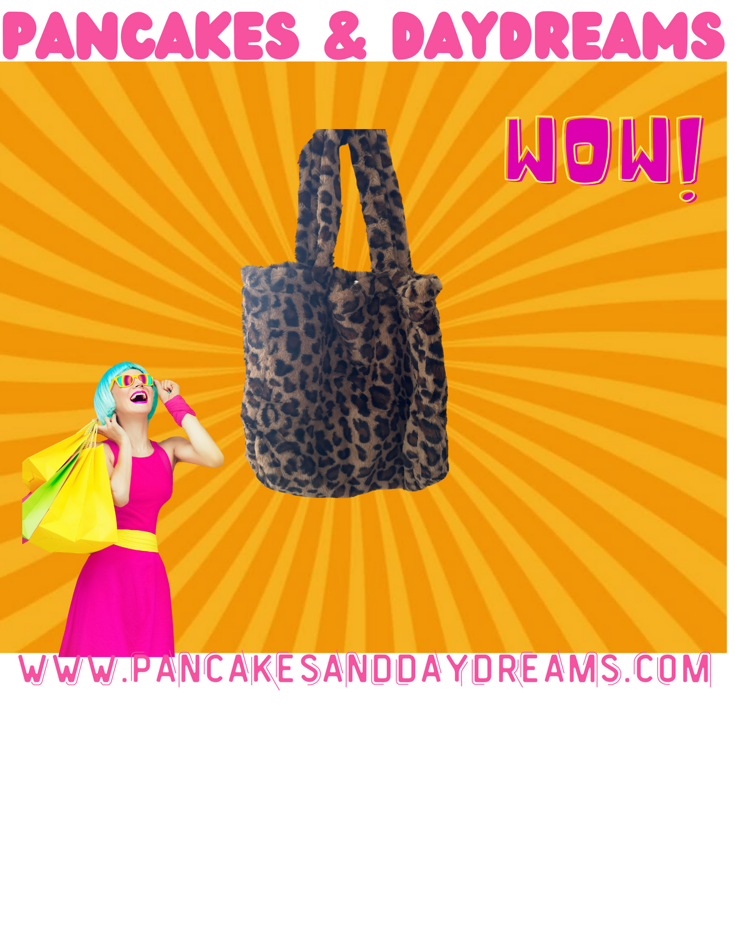 Hello Darling Plush Tote-Leopard