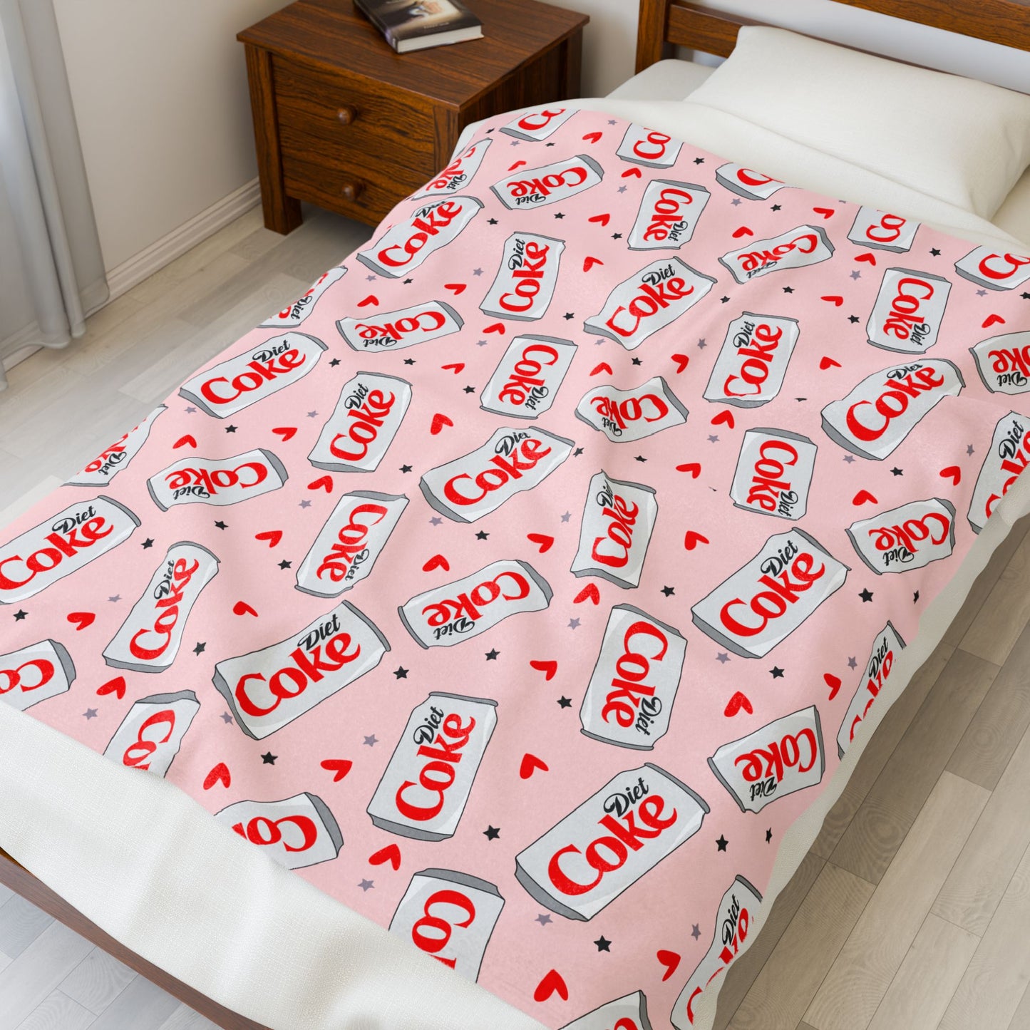 Diet Coke but Make it Pink-Velveteen Plush Blanket