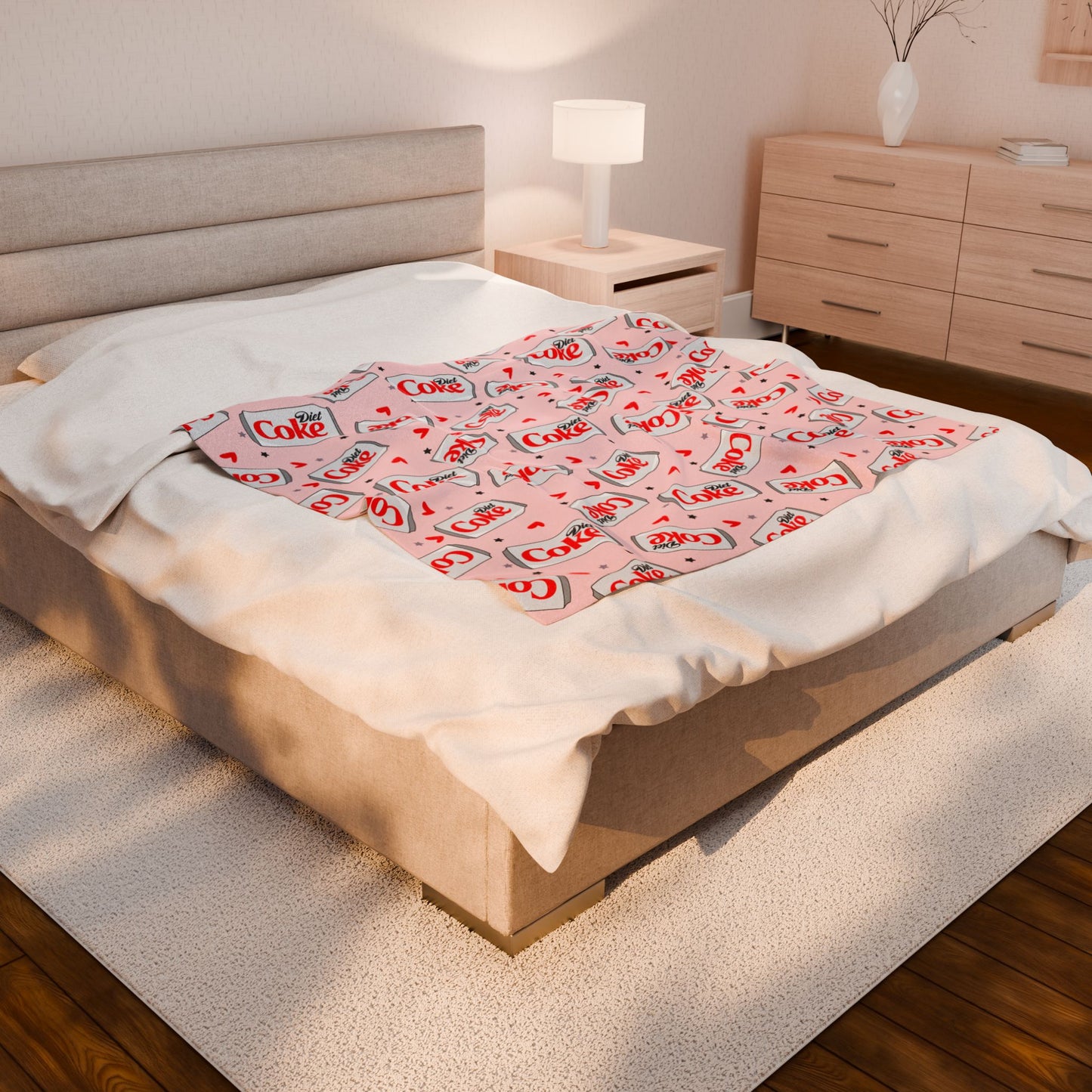 Diet Coke but Make it Pink-Velveteen Plush Blanket