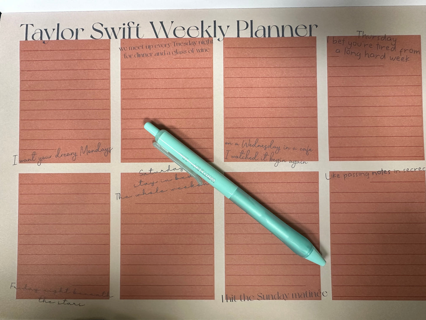 Swiftie Weekly Planner